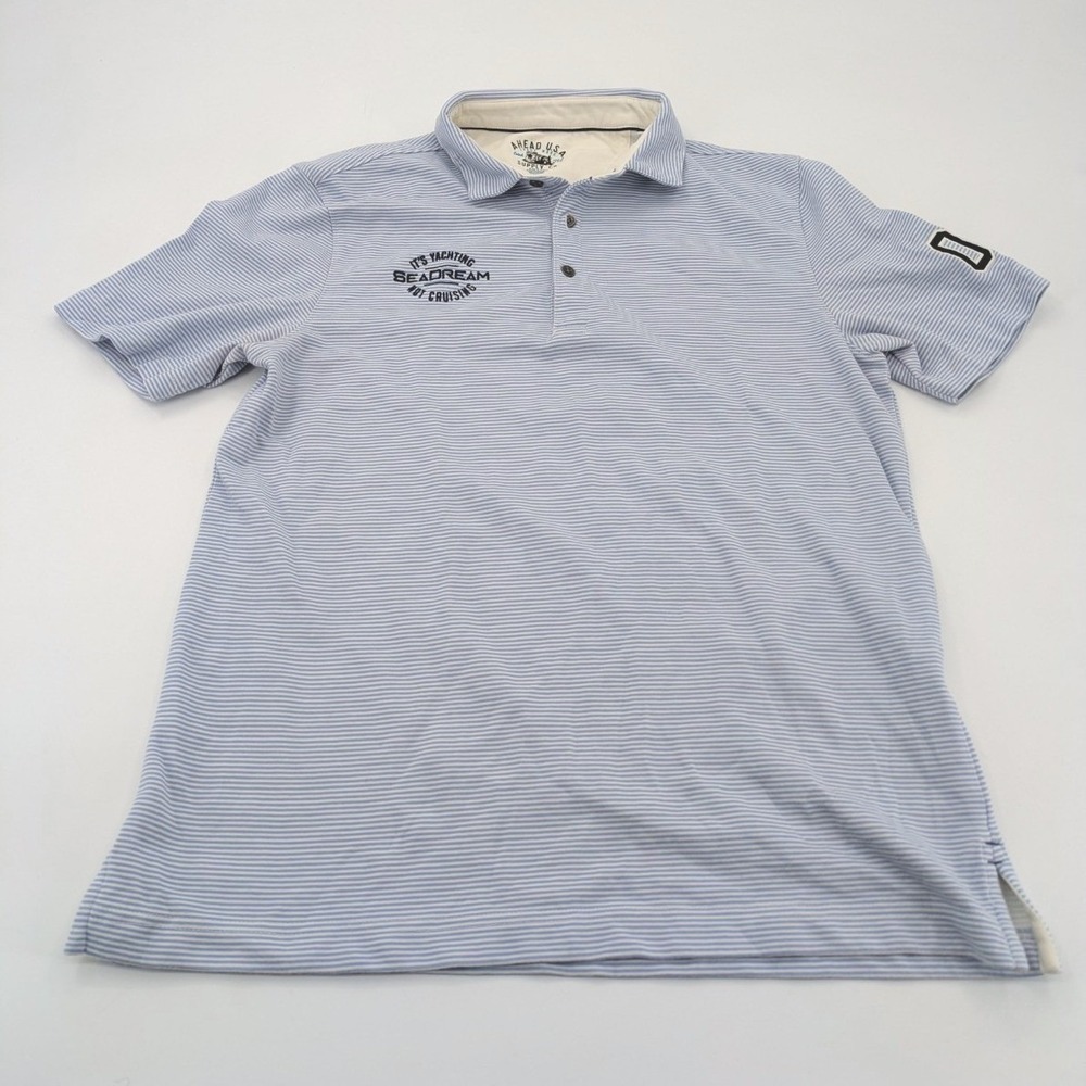 Norway SeaDream Yacht Club Men's Polo Shirt S Blue‎ Stripes Ahead USA Boutique